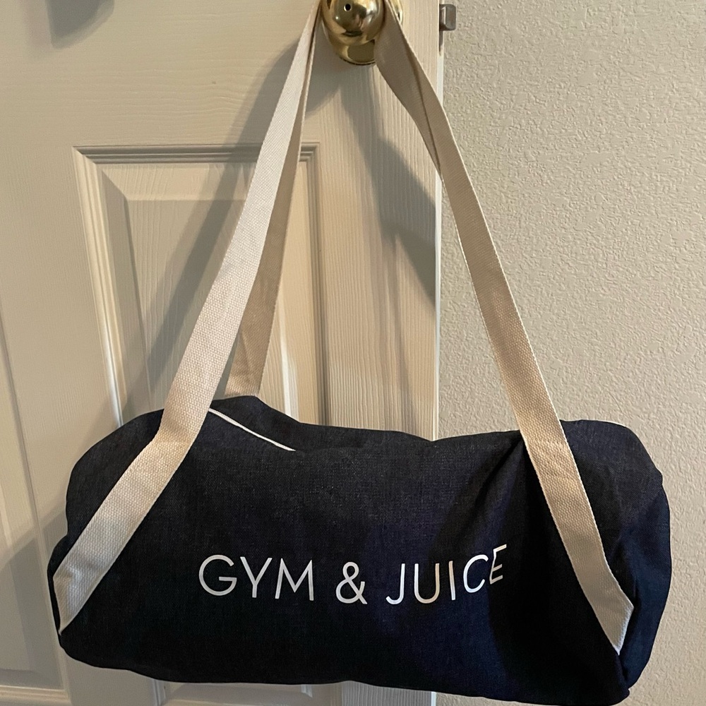 Gym & Juice Denim Gym Bag NWOT